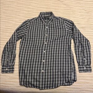 Chaps Black and White Plaid Checkered Button Down Men’s Shirt Small